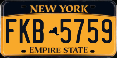 NY license plate FKB5759