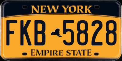 NY license plate FKB5828