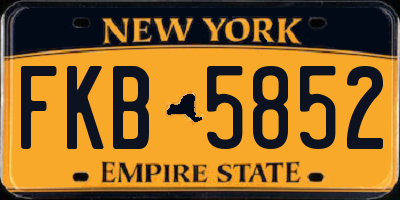 NY license plate FKB5852
