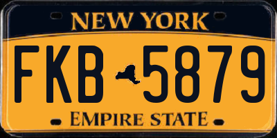 NY license plate FKB5879