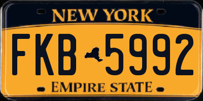 NY license plate FKB5992