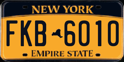 NY license plate FKB6010