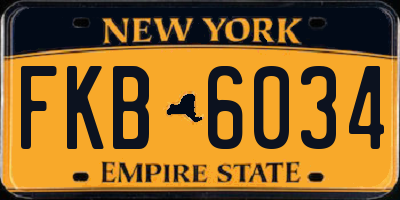 NY license plate FKB6034