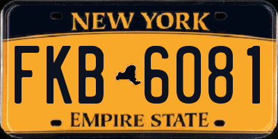 NY license plate FKB6081