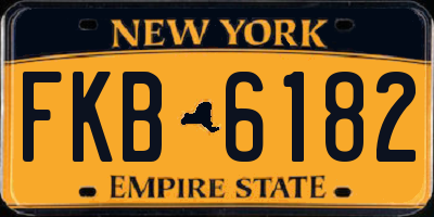 NY license plate FKB6182