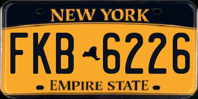 NY license plate FKB6226