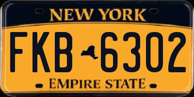 NY license plate FKB6302