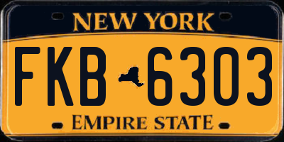 NY license plate FKB6303