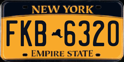 NY license plate FKB6320