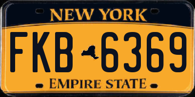 NY license plate FKB6369