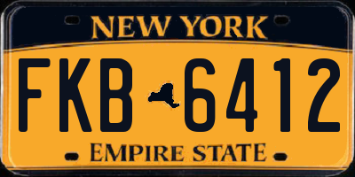 NY license plate FKB6412