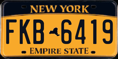 NY license plate FKB6419