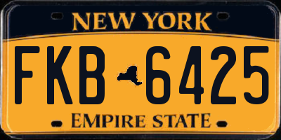 NY license plate FKB6425
