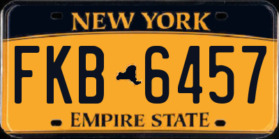 NY license plate FKB6457