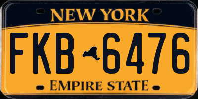 NY license plate FKB6476