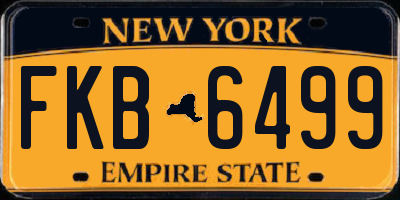 NY license plate FKB6499