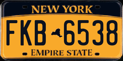 NY license plate FKB6538