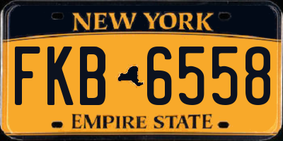 NY license plate FKB6558