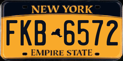 NY license plate FKB6572