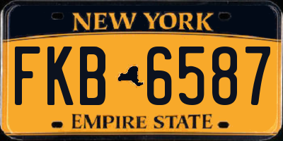 NY license plate FKB6587