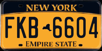 NY license plate FKB6604