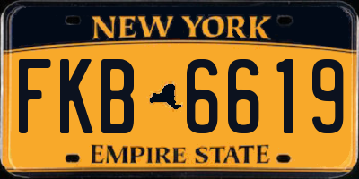 NY license plate FKB6619