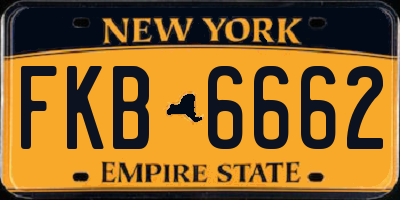 NY license plate FKB6662