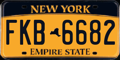 NY license plate FKB6682