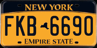 NY license plate FKB6690