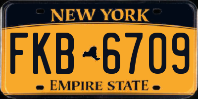 NY license plate FKB6709