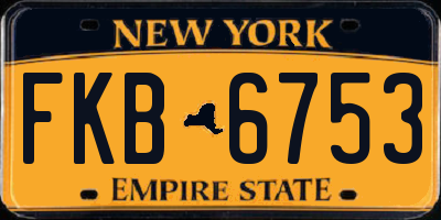 NY license plate FKB6753