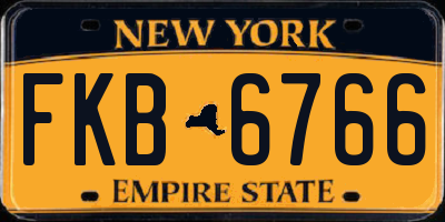 NY license plate FKB6766
