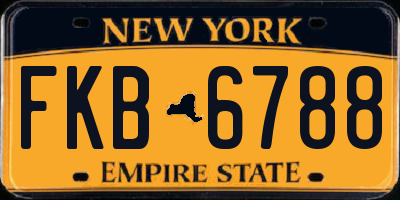 NY license plate FKB6788