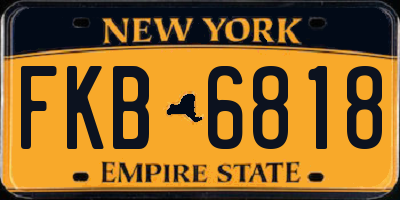 NY license plate FKB6818
