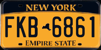 NY license plate FKB6861