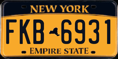 NY license plate FKB6931