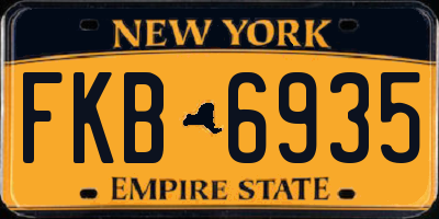 NY license plate FKB6935