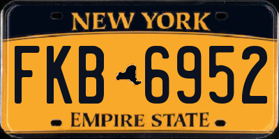 NY license plate FKB6952