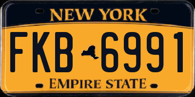 NY license plate FKB6991