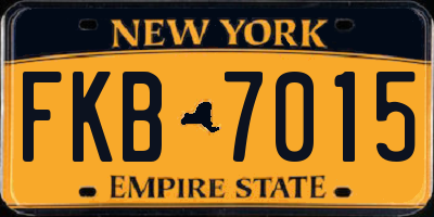 NY license plate FKB7015