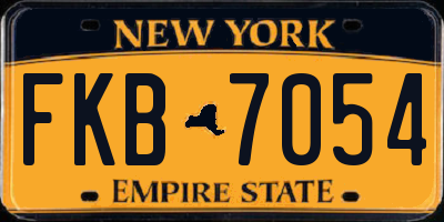 NY license plate FKB7054