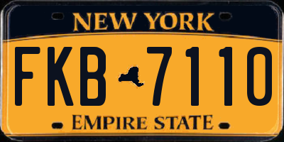 NY license plate FKB7110