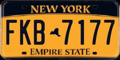 NY license plate FKB7177