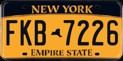 NY license plate FKB7226