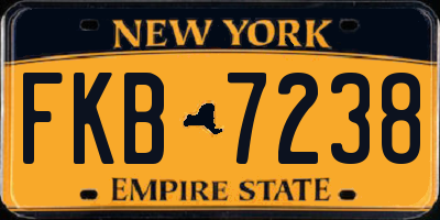 NY license plate FKB7238