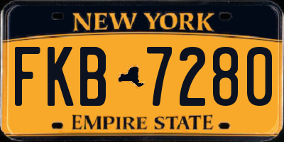 NY license plate FKB7280
