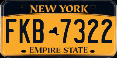 NY license plate FKB7322
