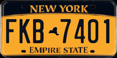 NY license plate FKB7401