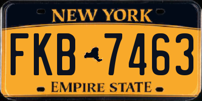NY license plate FKB7463