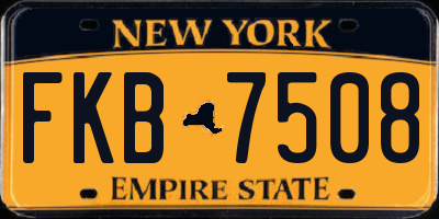 NY license plate FKB7508